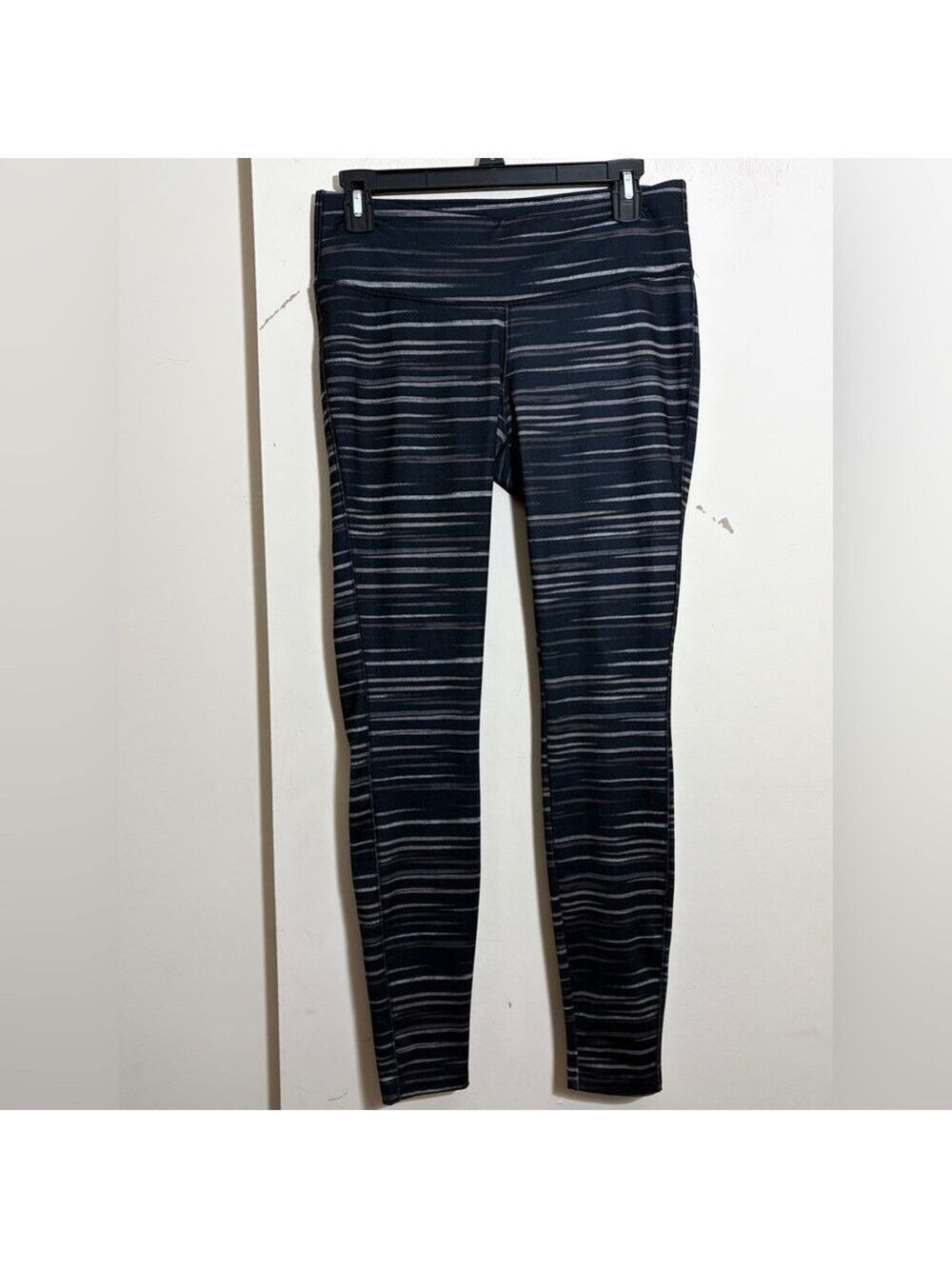 Columbia Stinson Tilt Knit Leggings Black Gray Space Dye Striped Leggings Size L